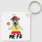 Hond propeller hoed grappige quote sleutelhanger (Achterkant)