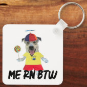 Hond propeller hoed grappige quote sleutelhanger (Achterkant)