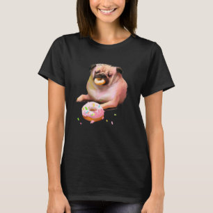 Hond Pug Eet Donut 2 T-shirt