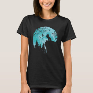 Hond Pug En De Maan Silhouet Halloween Leuk T-shirt