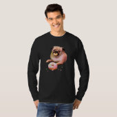 Hond Pug Eten Donut 2 T-shirt (Voorkant volledig)