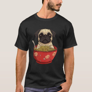 Hond Pug Grappige Ramen Noedels T-shirt