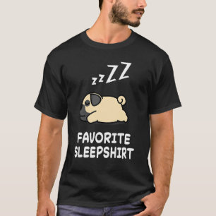 Hond Pug Honden Sluimeren Slapen Slaap Pyjama Pyja T-shirt