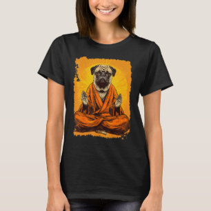 Hond Pug Meditatie Yoga T-shirt