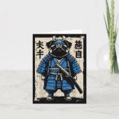 Hond Pug Samurai Grappige Japanse Krijger Kunst Ma Kaart (Voorkant)