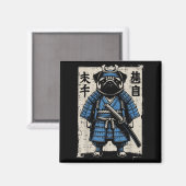 Hond Pug Samurai Grappige Japanse Krijger Kunst Ma Magneet (Voorkant / Achterkant)
