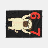 Hond Pugs Grappig 67 Meme Zes Zeven  Fleece Deken (Voorkant (Horizontaal))