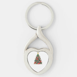 Hond Pugs Kerstboom Schattig Kerstmis (2) Sleutelhanger