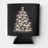 Hond Pugs Kerstboom Schattig Kerstmis Honden Moede Blikjeskoeler (Voorkant)