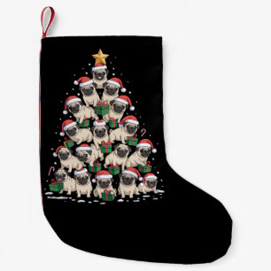 Hond Pugs Kerstboom Schattig Kerstmis Honden Moede Kleine Kerstsok