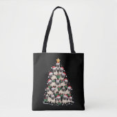 Hond Pugs Kerstboom Schattig Kerstmis Honden Moede Tote Bag (Voorkant)