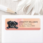 Hond Pugs Retouradreslabels Etiket (Insitu)