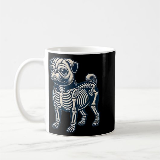 Hond Pugskelet Halloween Koffiemok (Links)
