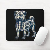 Hond Pugskelet Halloween Muismat (Met muis)