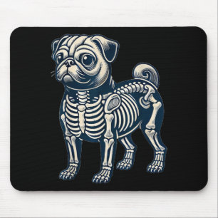 Hond Pugskelet Halloween Muismat