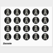 Hond Pugskelet Halloween Ronde Sticker (Vel)