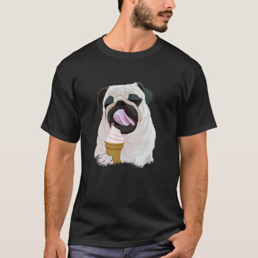 Hond Puk Eet Ijs Cute T-shirt (Voorkant)