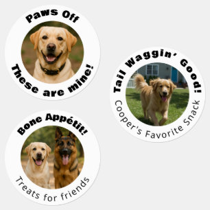 Hond Puns Ronde Foto Traktaties Labels