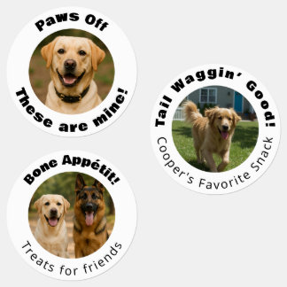 Hond Puns Ronde Foto Traktaties Labels