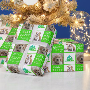 Hond Puppies Huisdier 2 Foto's Prettig Vrolijk Ker Cadeaupapier