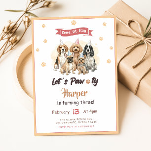 Hond Puppies Huisdier Laat Feestje Verjaardagsfees Kaart