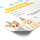 Hond puppy adoptie huisdier certificaat poster (Hoek)