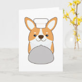 Hond puppy als kok met schaal kaart (Gele Bloem)