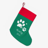 Hond Puppy Custom Huisdier Kerstmis Modern Rood &  Kleine Kerstsok (Voorkant (Hangend))