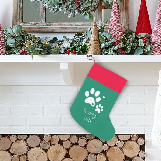Hond Puppy Custom Huisdier Kerstmis Modern Rood &  Kleine Kerstsok