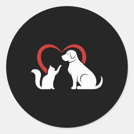Hond Puppy en Ba Ronde Sticker (Voorkant)