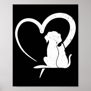 Hond Puppy En Baby Kat Hart Voor Huisdieren Dieren Poster