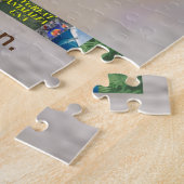 Hond puppy en kleine kip puzzel. legpuzzel (Zijkant)