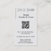 Hond Puppy Fokker Trainer Beagle QR Code Canine Visitekaartje (Achterkant)