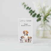 Hond Puppy Fokker Trainer Beagle QR Code Canine Visitekaartje (Staand voorkant)