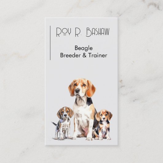 Hond Puppy Fokker Trainer Beagle QR Code Canine Visitekaartje (Voorkant)
