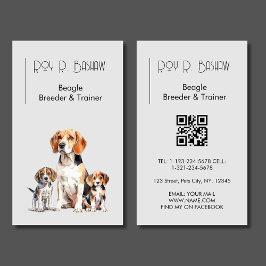 Hond Puppy Fokker Trainer Beagle QR Code Canine Visitekaartje