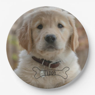 HOND PUPPY FOTO NAAM BOTTIG BESTE HOND MOM DAD TRE PAPIEREN BORDJE