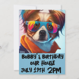 HOND PUPPY FUNY KIDS VERJAARDAG UITNODIGINGEN