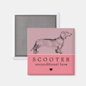 Hond Puppy Gepersonaliseerde Naam Magneet (Voorkant / Achterkant)
