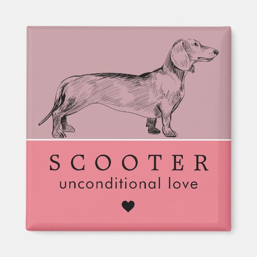 Hond Puppy Gepersonaliseerde Naam Magneet (Voorkant)