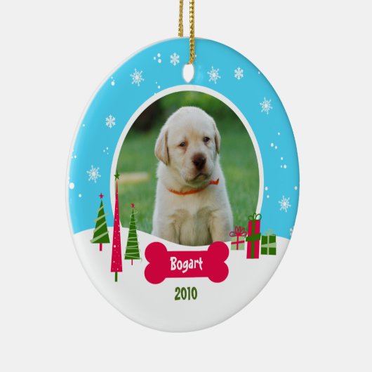 Hond / Puppy Kerstmis - Winter Wonderland Keramisch Ornament (Rechts)