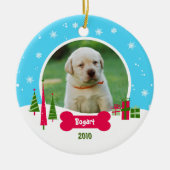 Hond / Puppy Kerstmis - Winter Wonderland Keramisch Ornament (Voorkant)