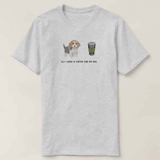 Hond puppy koffie thee liefhebbers schattig t-shirt (Design voorkant)