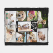 Hond PUPPY LIEFDE Hart Poot Print Fotocollage Fleece Deken (Voorkant (Horizontaal))