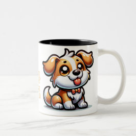 Hond, puppy liefde tweekleurige koffiemok
