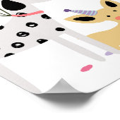 Hond Puppy Pawty Modern Meisje Verjaardag Welkom Poster (Hoek)