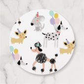 Hond Puppy Pawty Moderne Dieren Meisje Verjaardag Bedankjes Labels (Achterkant)