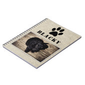 Hond Puppy Poot Foto en Naam Rustiek Notitieboek (Linkerzijde)