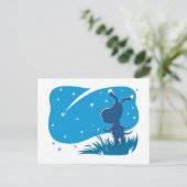 Hond Puppy Schieten Star Night Blue Sterrenhemel Briefkaart (Staand voorkant)