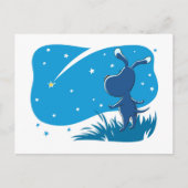 Hond Puppy Schieten Star Night Blue Sterrenhemel Briefkaart (Voorkant)